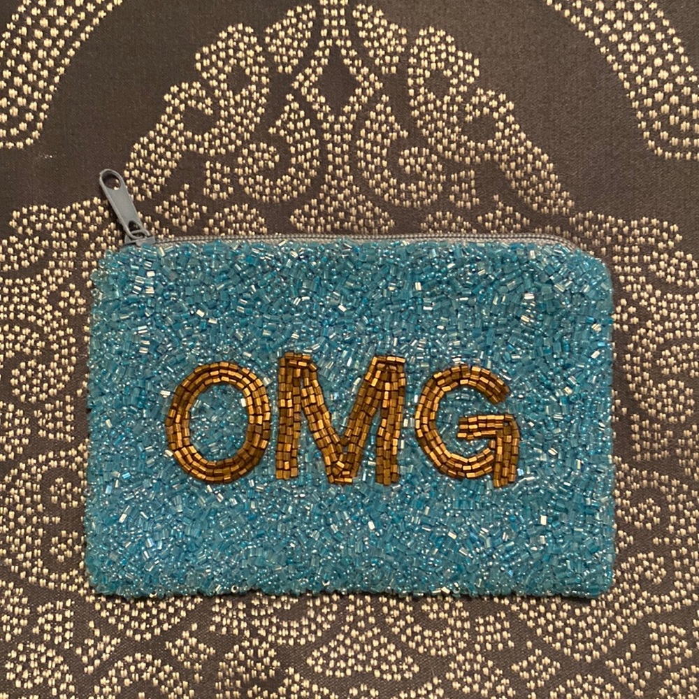 Great Condition Moyna Beaded Coin Purse “OMG”